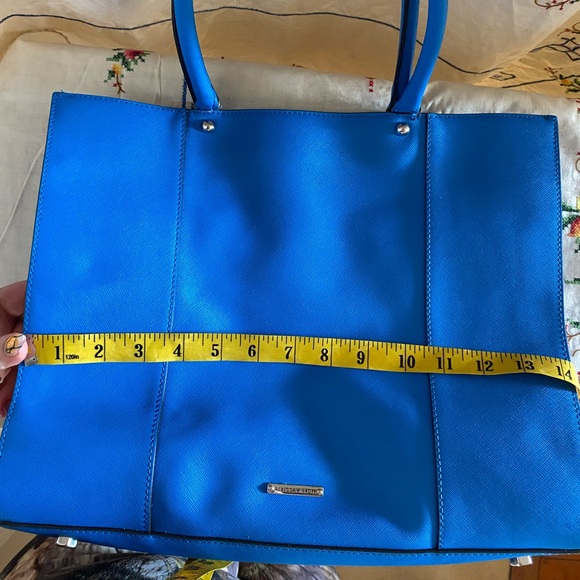 REBECCA MINKOFF ROYAL BLUE FAUX LEATHER TOTE BAG - Picture 11 of 12